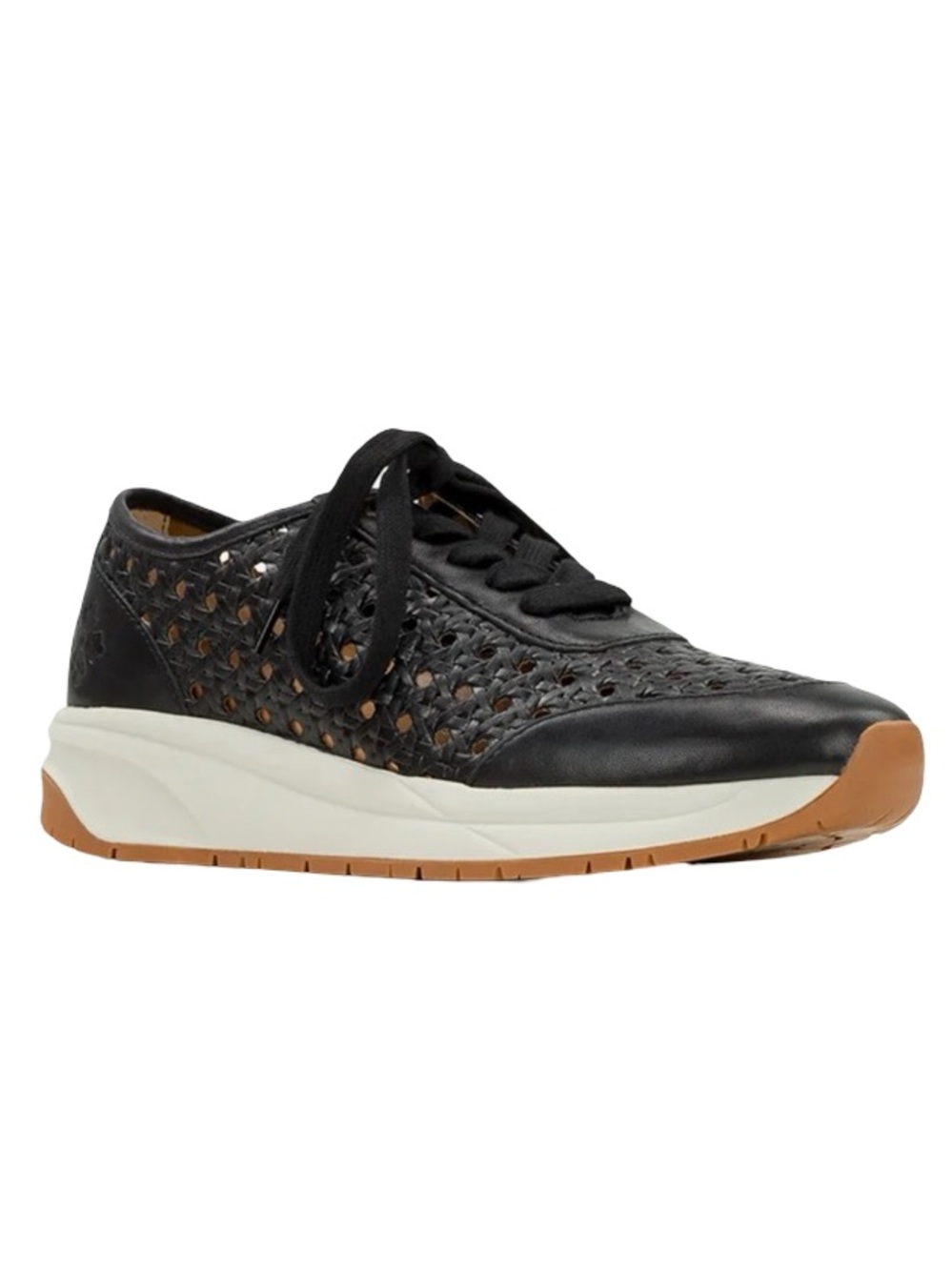 Patricia Nash Milla Perforated Leather Sneakers Size 7 Black Breathable Comfort